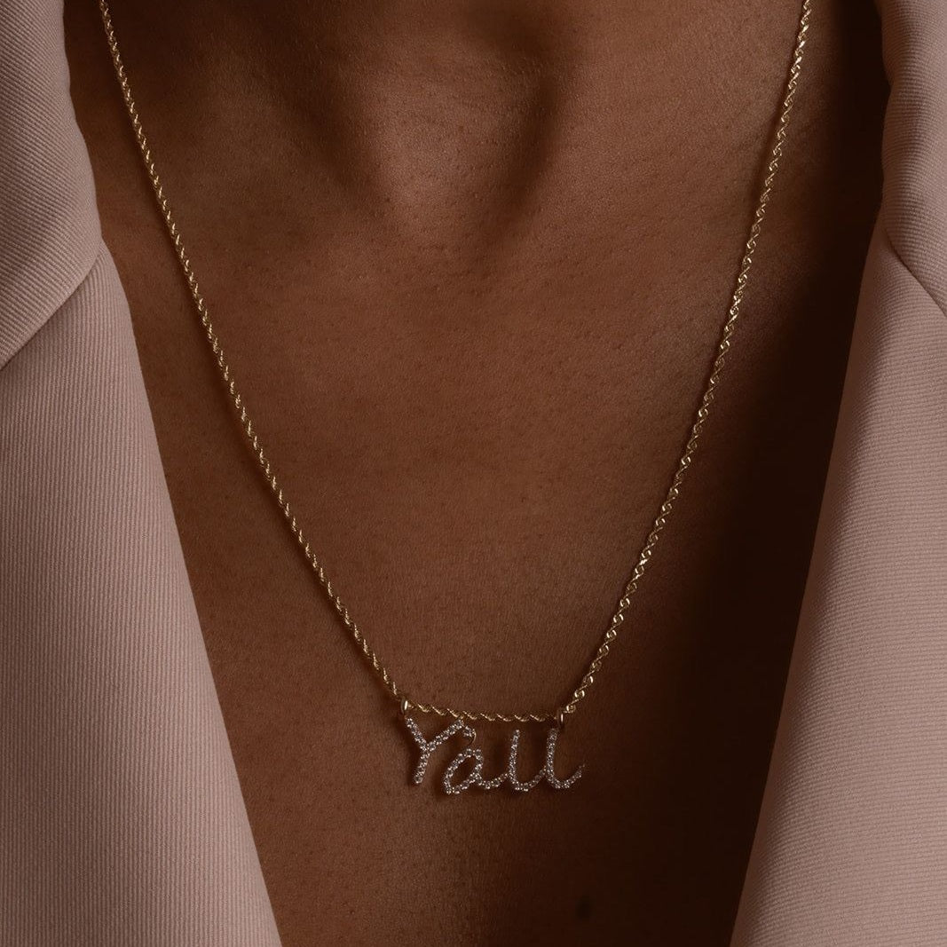 Y’all Pavé Necklace - Iris 1956