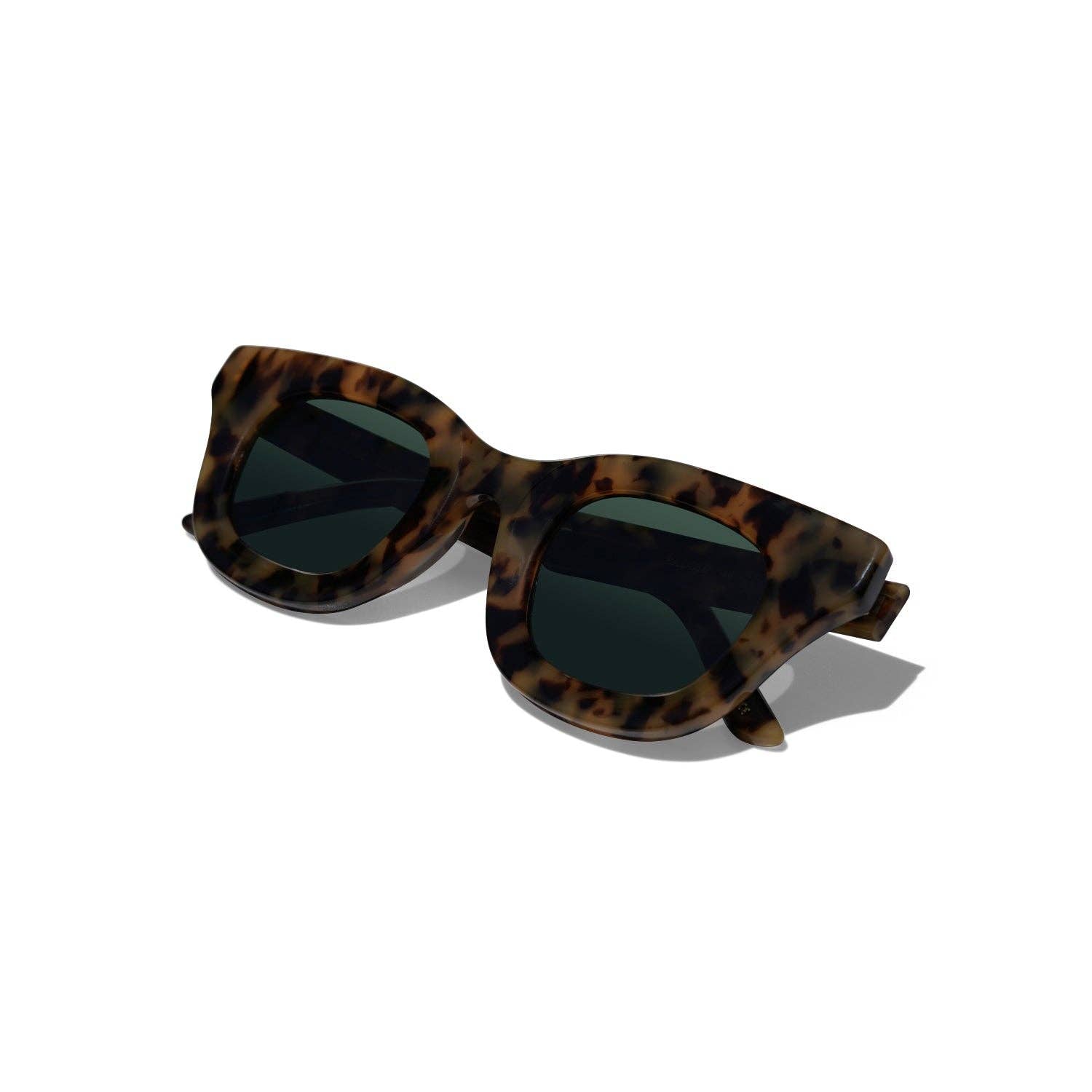 Baddie Sunglasses - Camel Tort / Green Polarized Lens - Iris 1956