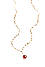 Regal Necklace – Gold-Filled Carnelian Pendant - Iris 1956