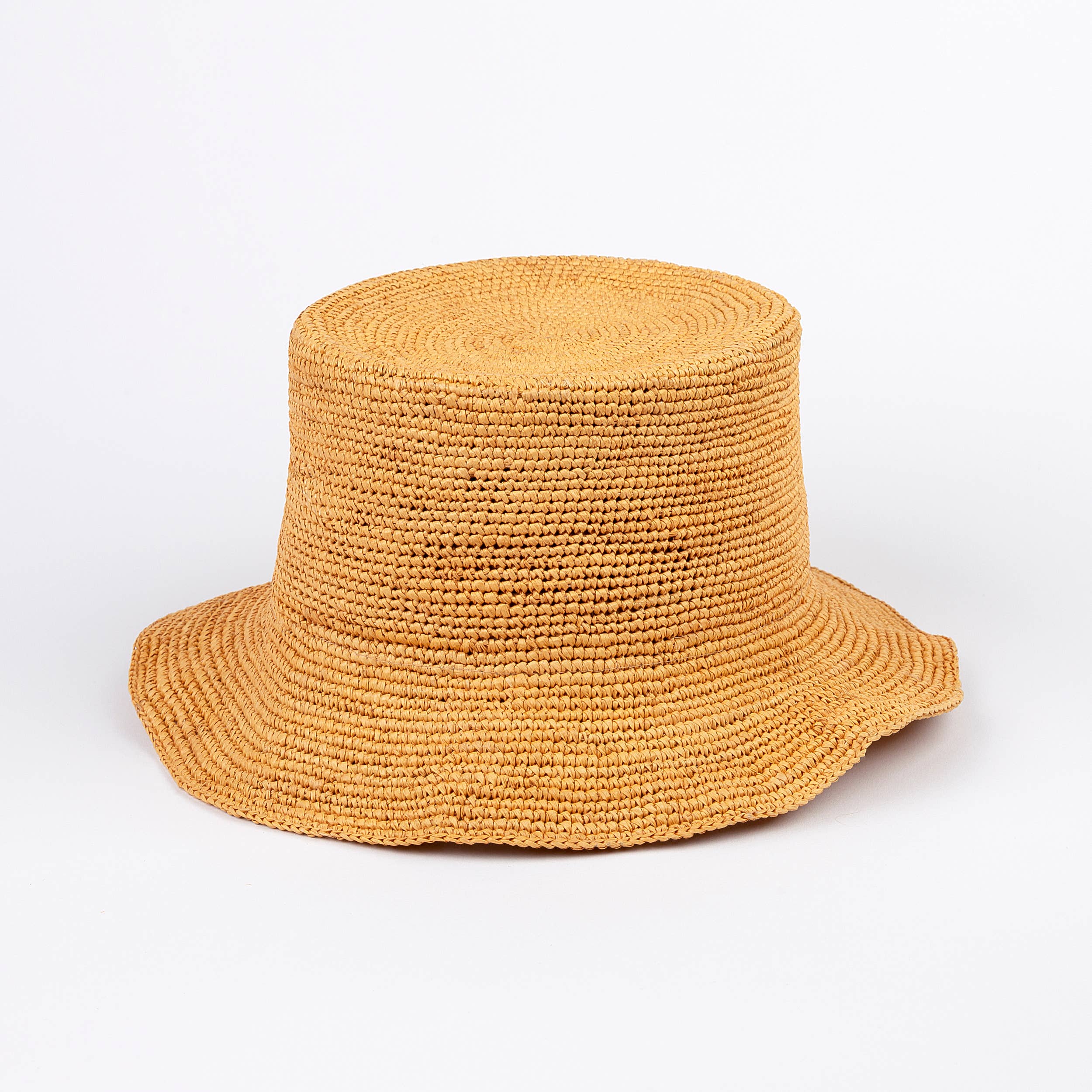 Andean Straw Bucket Hat - Crochet Style Panama Hat: One size fits most men - Iris 1956