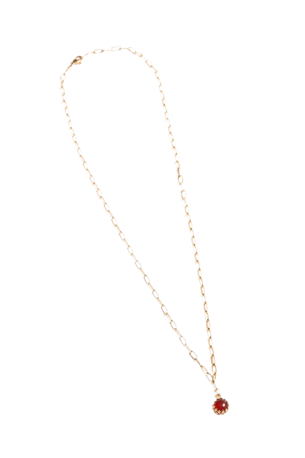 Regal Necklace – Gold-Filled Carnelian Pendant - Iris 1956