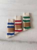 COLOR STRIPE HIGH SOCKS: FOREST GREEN