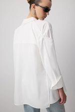FUNCTIONAL TIE SHIRT - Cotton Blend: Ecru / XL