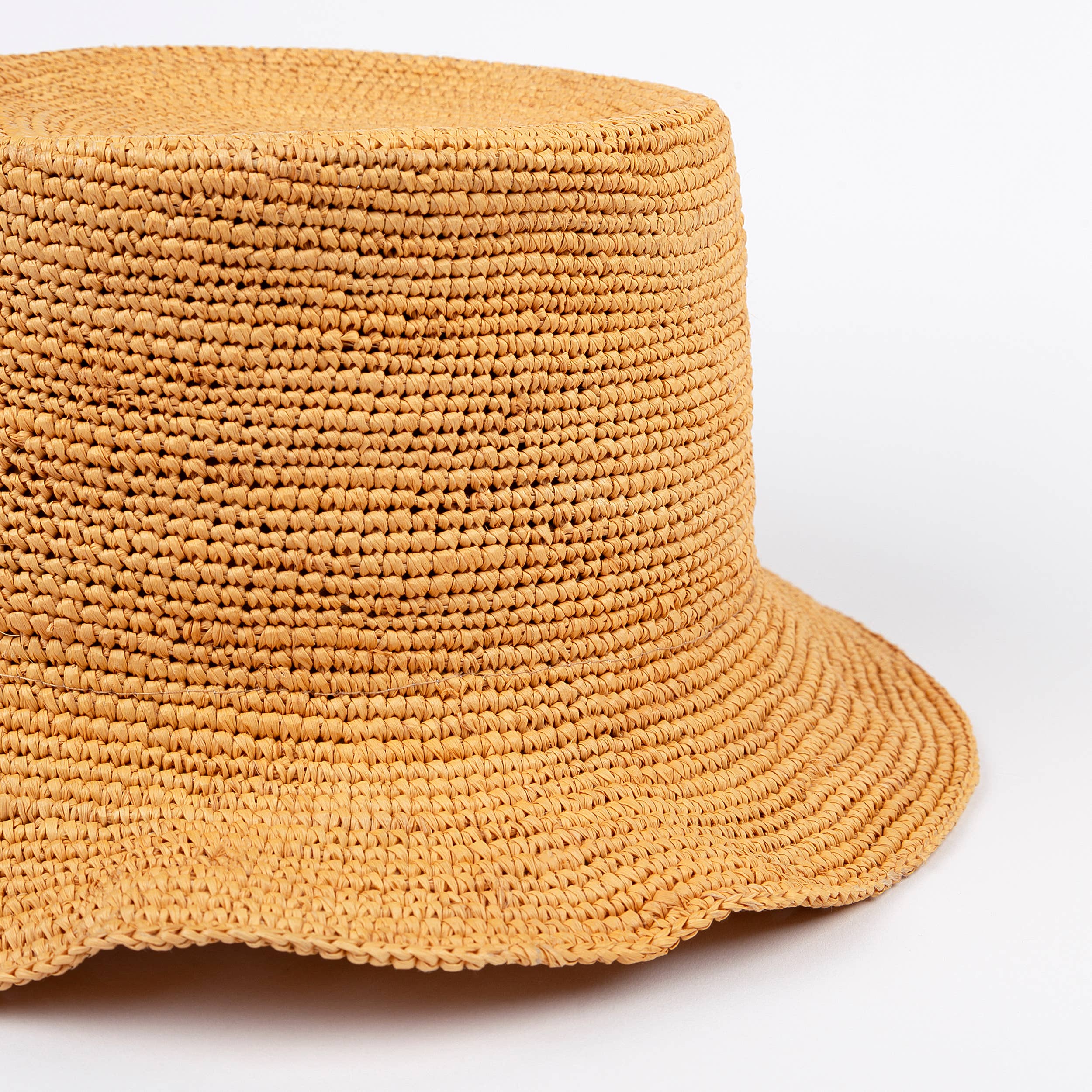 Andean Straw Bucket Hat - Crochet Style Panama Hat: One size fits most men - Iris 1956
