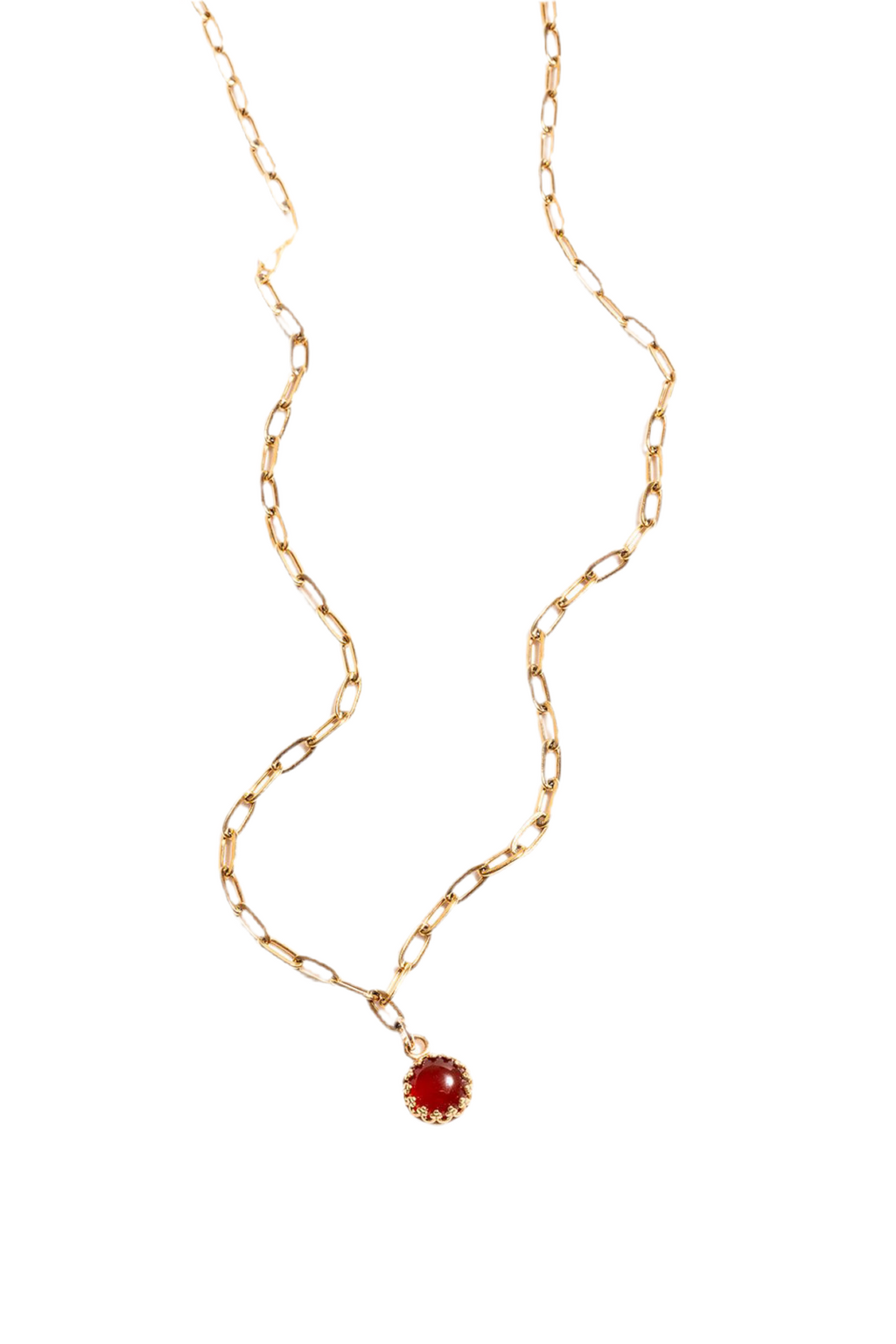 Regal Necklace – Gold-Filled Carnelian Pendant - Iris 1956