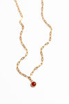 Regal Necklace – Gold-Filled Carnelian Pendant - Iris 1956