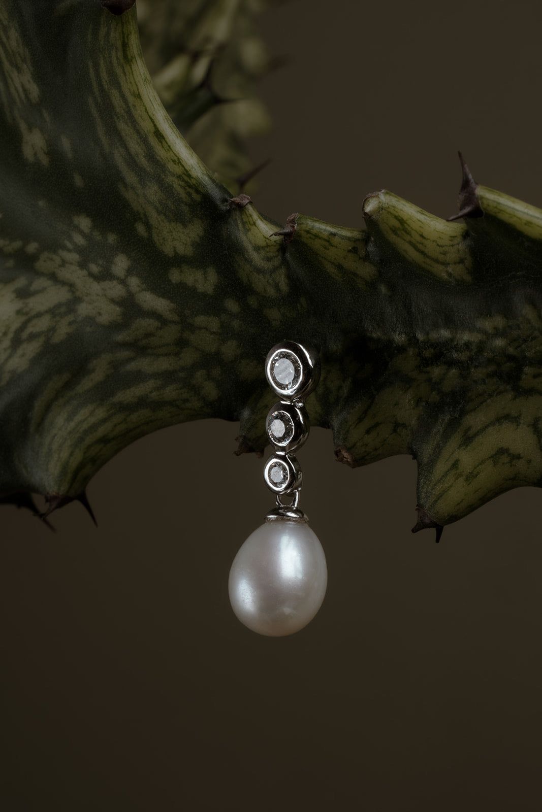 Baroque Pearl Earrings in Silver - Iris 1956