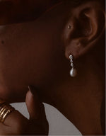 Baroque Pearl Earrings in Silver - Iris 1956