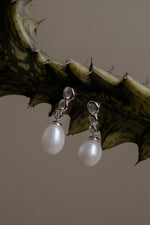 Baroque Pearl Earrings in Silver - Iris 1956