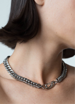 Chunky Silver Chain Necklace Statement Bold Link - Iris 1956