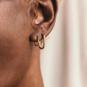 "Mi Amor" Oval Hoops- Gold Filled - Iris 1956