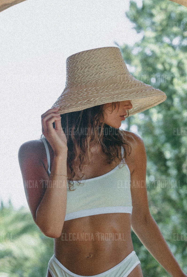 Rope Straw Bucket Hat - Limited Edition Summer Panama Hat: One size fits most women - Iris 1956