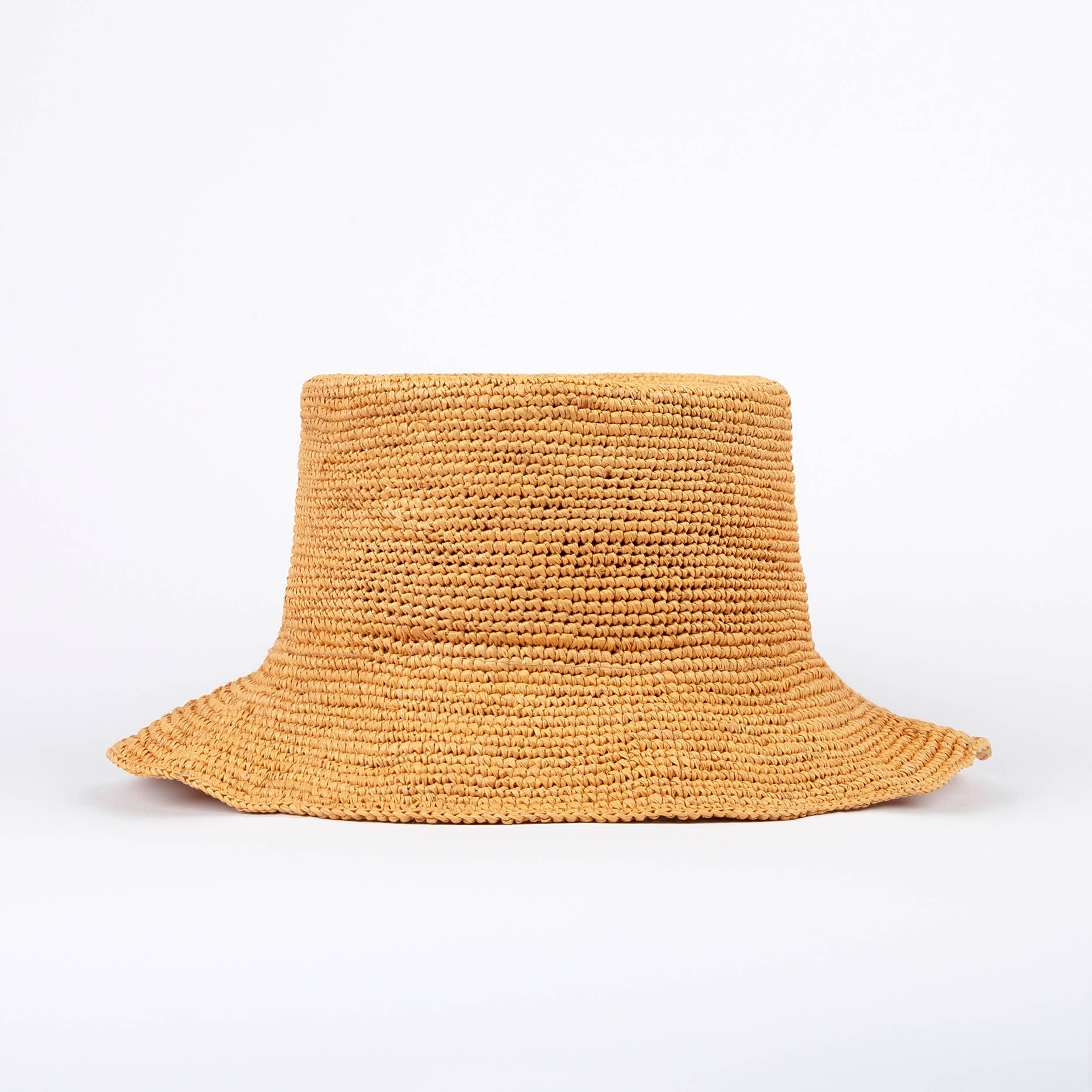Andean Straw Bucket Hat - Crochet Style Panama Hat: One size fits most men - Iris 1956