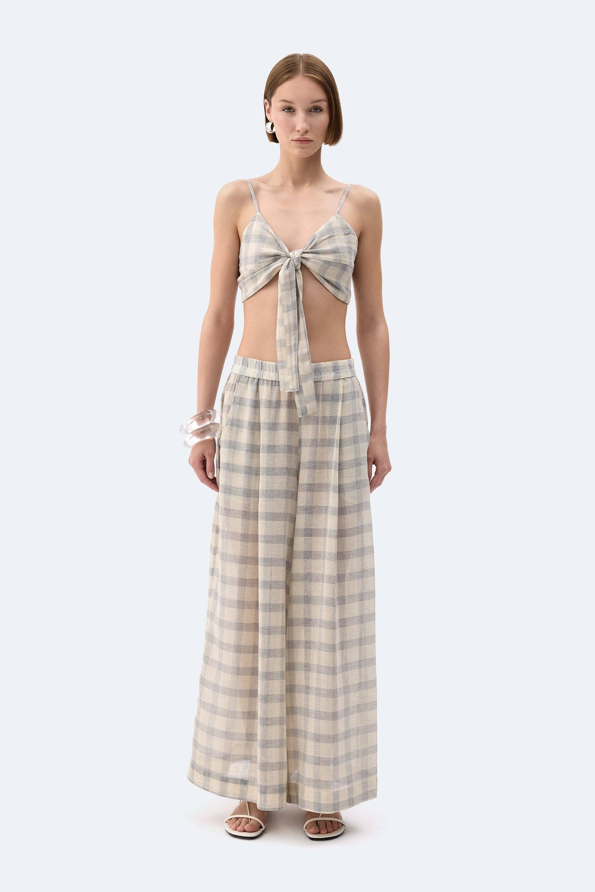 Grey Plaid Bra: S/M - Iris 1956