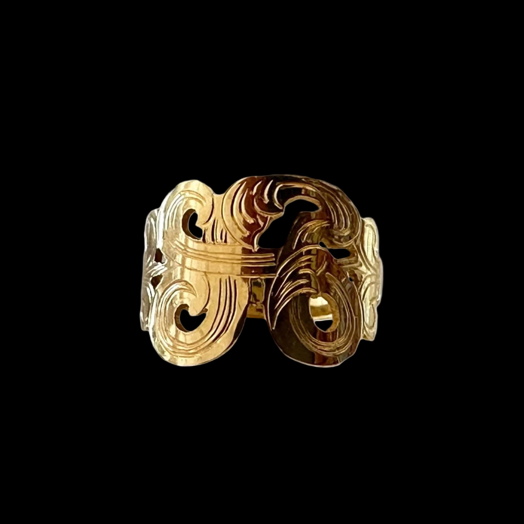Initial Monogram Ring in 14k Gold - Iris 1956
