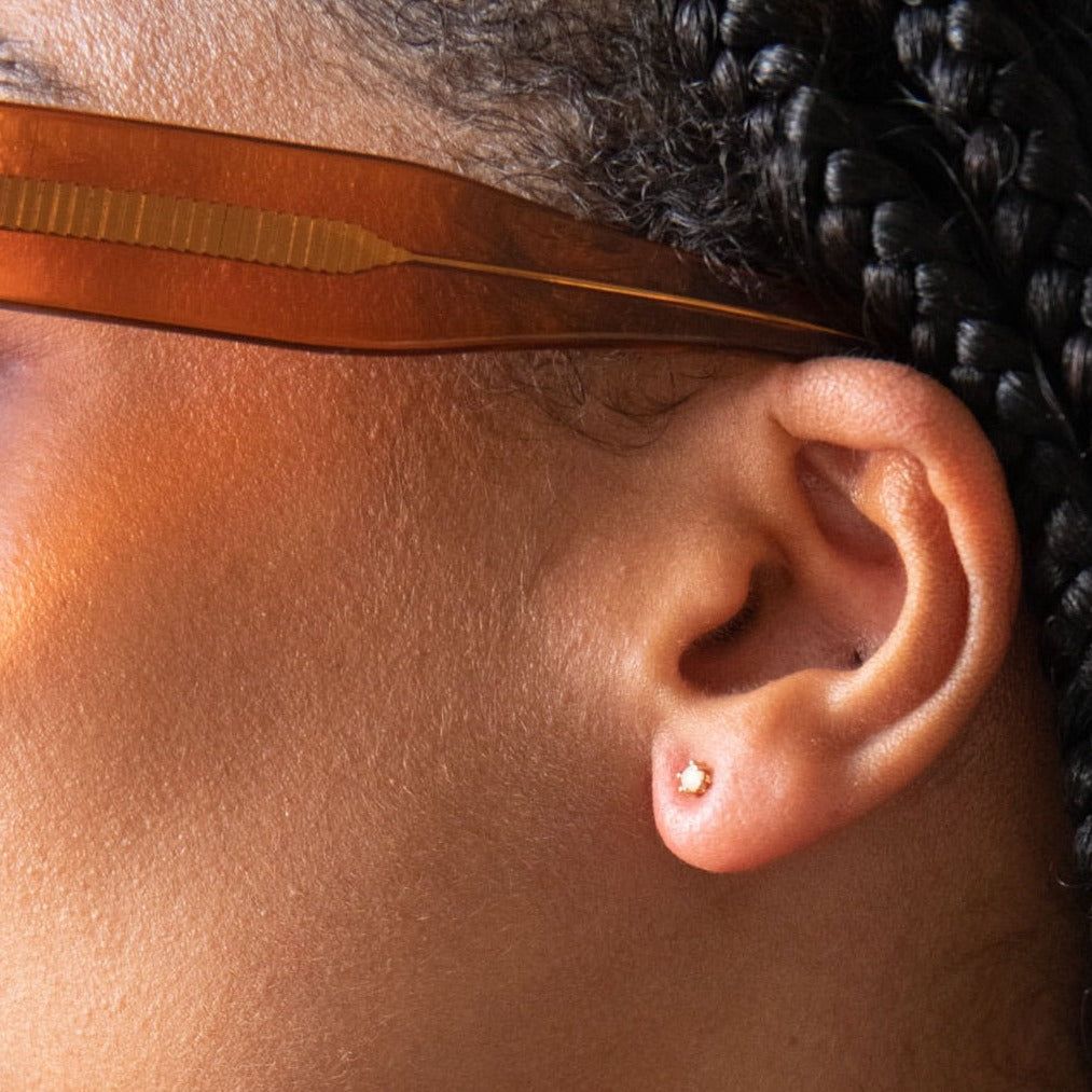 Marigny -Rough Cut Grey Diamond Studs - Iris 1956