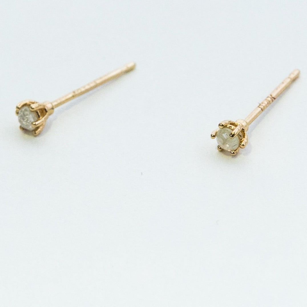 Marigny -Rough Cut Grey Diamond Studs - Iris 1956