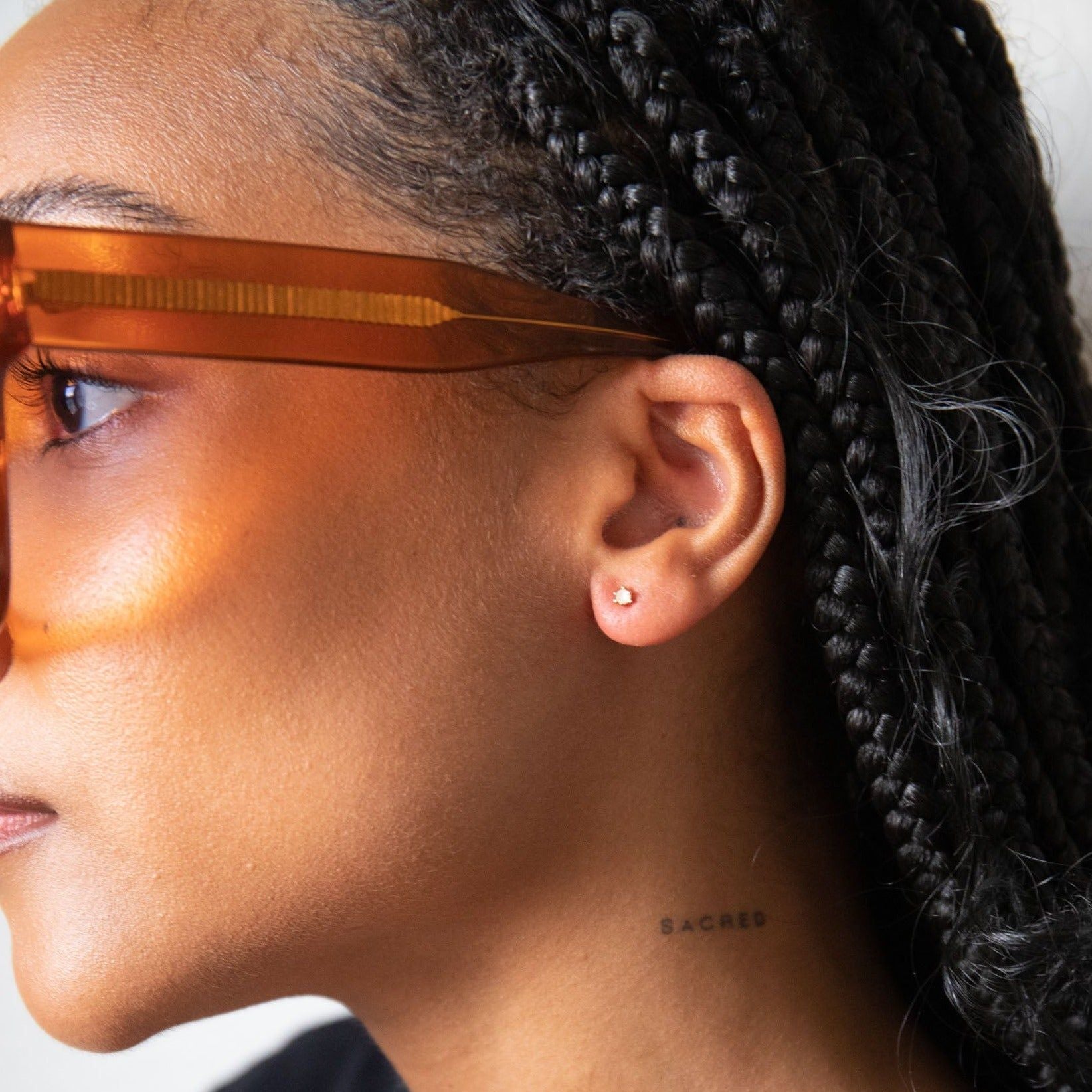 Marigny -Rough Cut Grey Diamond Studs - Iris 1956