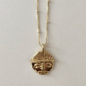 Gold Tribe Talisman Medallion Necklace - Iris 1956