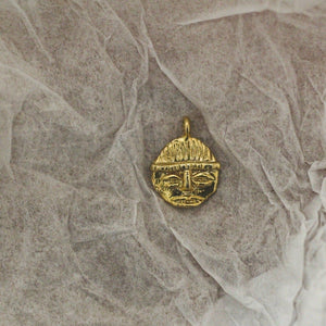 Gold Tribe Talisman Medallion Necklace - Iris 1956