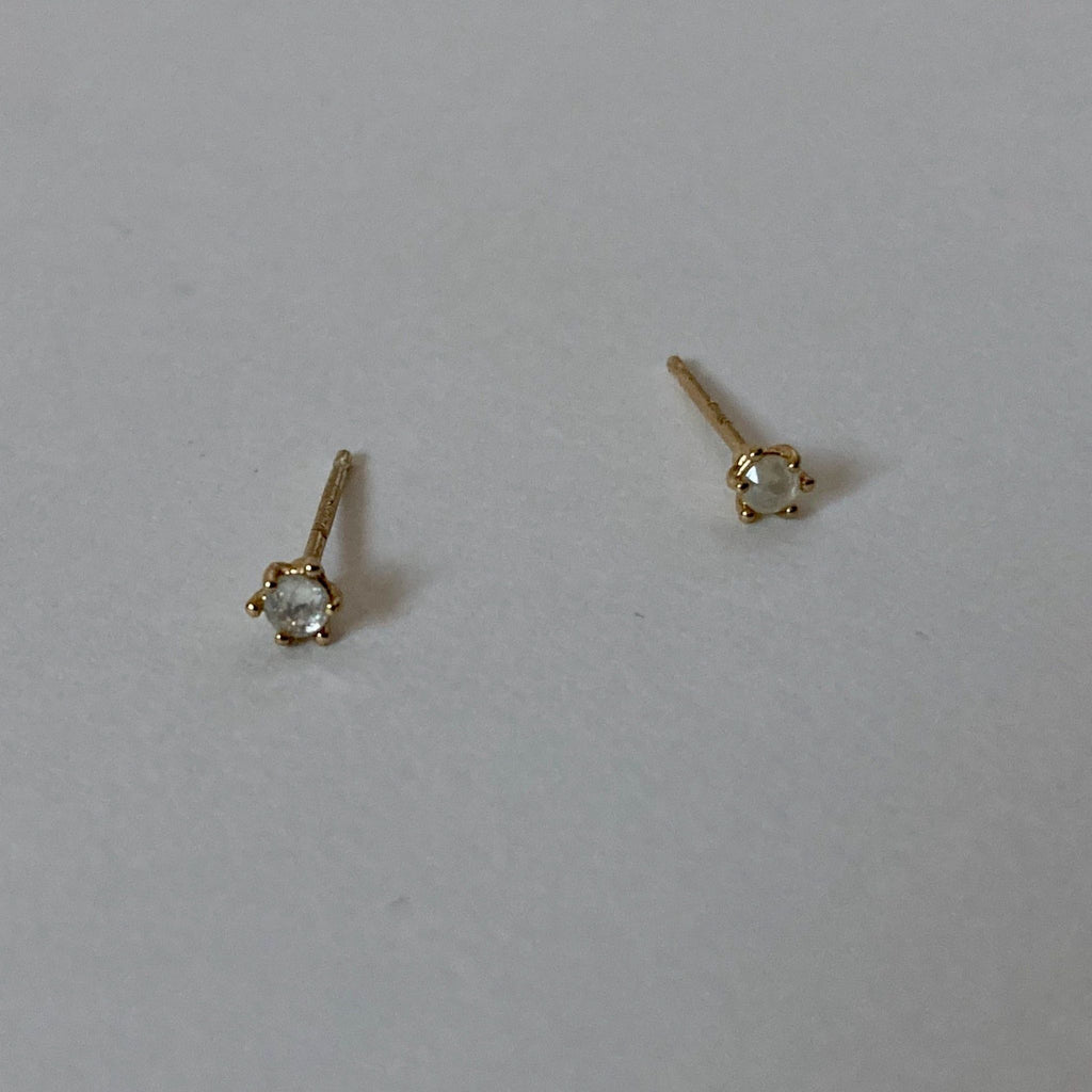 Marigny -Rough Cut Grey Diamond Studs - Iris 1956