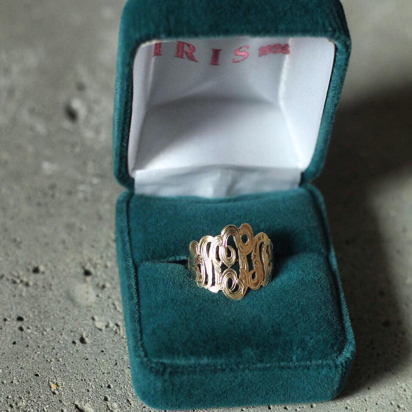 Gold Monogram Ring - Iris 1956