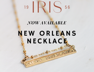 New Orleans Plate Necklace in 14k Gold - Iris 1956