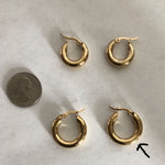 Karma -Medium Thick Gold Hoop Earrings-25mm - Iris 1956